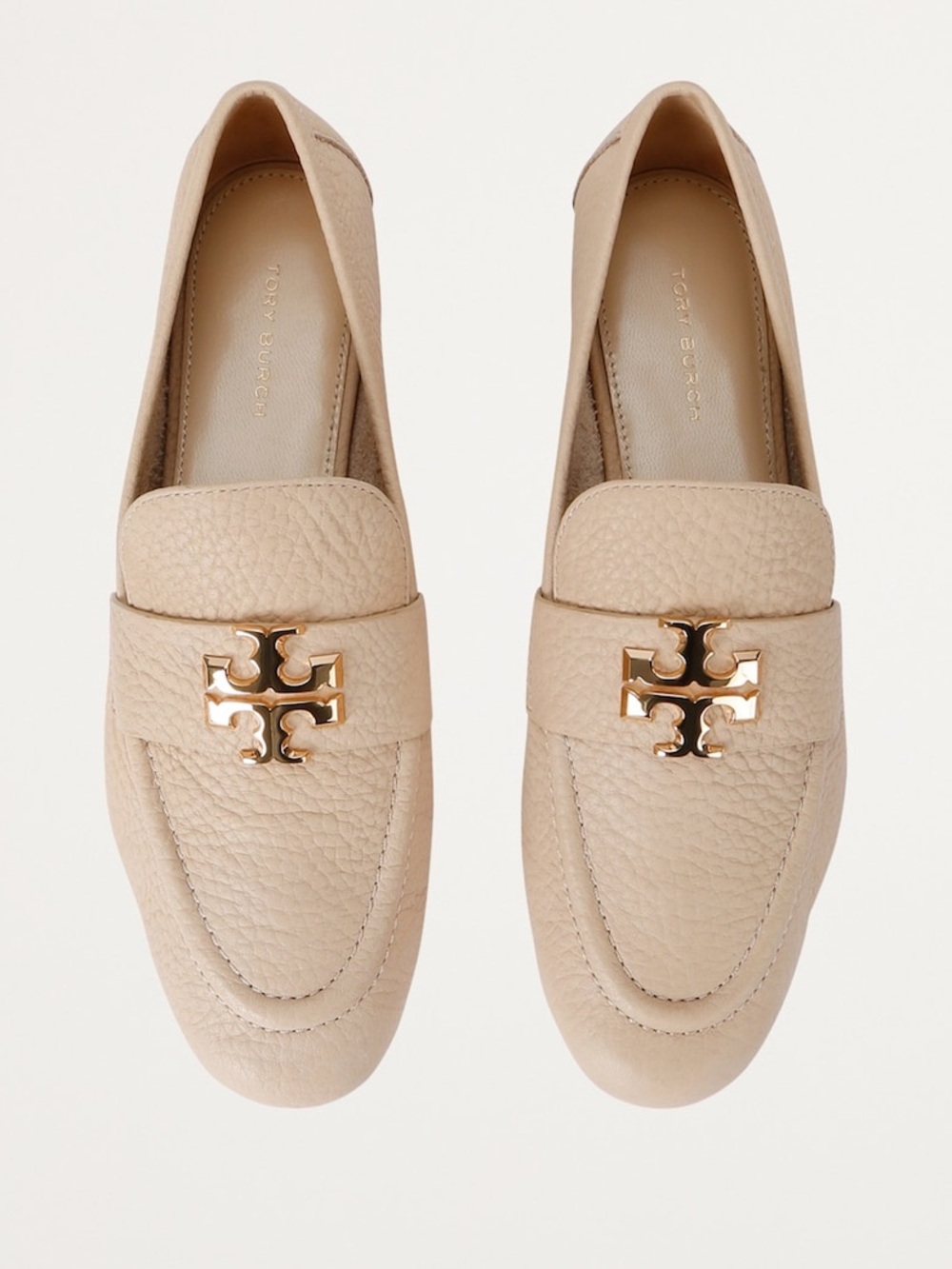TORY BURCH Eleanor Leather Loafers Tan Slip On Pebbled Classic Women's size 9
